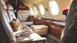 Unwind in absolute luxury in our private jet, with plush footrests and ottomans to rest your feet and a stunning cloudscape to feast your eyes upon.