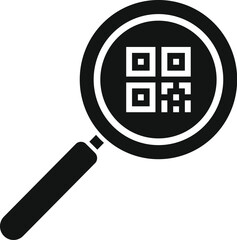 Poster - magnifier bar code icon simple vector. sign design device. hold symbol bar