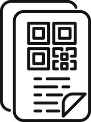 Poster - app cell paper code icon outline vector. scanner cellular. device check