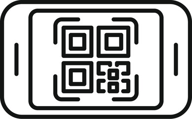 Poster - label pay scan icon outline vector. label cell. app symbol device