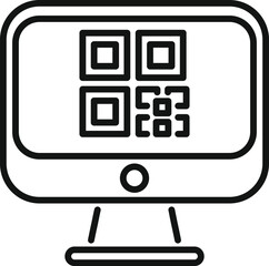 Poster - scan bar code computer icon outline vector. online receipt. pay cell app