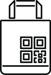 Poster - Label cell app icon outline vector. Scan paper bag. New pay app bar