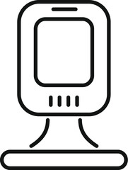 Sticker - Scan device icon outline vector. Quick space coding. App cell pay