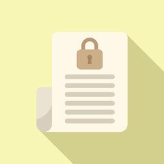 Poster - Protection data icon flat vector. Legal key process. Design access