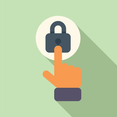 Poster - Lock data padlock icon flat vector. Breach information. Personal access