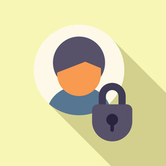 Poster - Privacy data avatar icon flat vector. Data secure. Protect rules