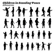 © Ascreator - Collection of silhouettes of children in standing poses