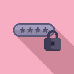 Poster - New password privacy icon flat vector. Protect document. Access design