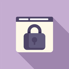 Poster - Lock pad web surf icon flat vector. Document online. Private use business
