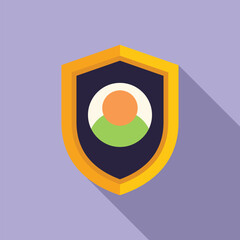 Poster - User data protect icon flat vector. Key online paper. Law protect design