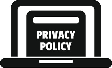 Canvas Print - Laptop privacy policy icon simple vector. Protect rules. Company business