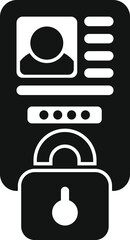 Poster - Device data password icon simple vector. Legal key. Private business online