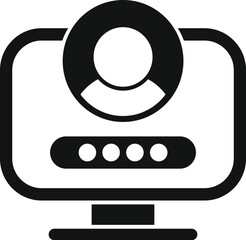 Poster - Password access data icon simple vector. Personal computer. Procedure document