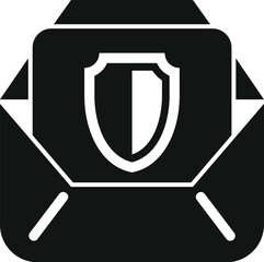 Poster - Black mail info icon simple vector. Data privacy. Personal use private