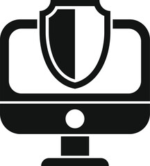 Poster - Access process pc icon simple vector. Monitor data. Breach use private