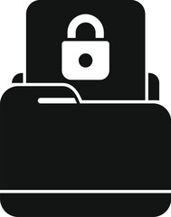 Poster - Locked access folder icon simple vector. Europe data. Use private secure