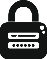 Poster - Padlock data access icon simple vector. Private use business. File internet legal