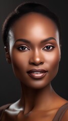 Wall Mural - Portrait of beautiful african american woman with perfect skin.