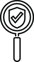 Poster - Search secured data icon outline vector. Privacy policy. Online paper design