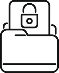 Poster - Locked access folder icon outline vector. Europe data. Use private secure