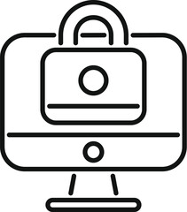 Poster - Data lock protect icon outline vector. Internet legal. Process access key
