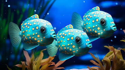 Wall Mural - fish in aquarium