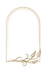 Wall Mural - Vector vertical arch shape frame with ivy leaves decoration