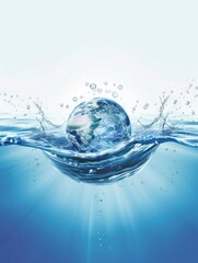 World water day Poster design, realistic, HD, copy space - generative ai