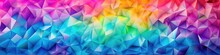 Abstract Colorful Polygonal Background With Rainbow. Generative AI.