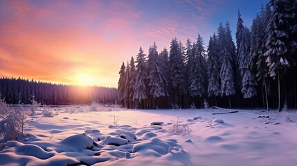 Wall Mural - cool winter panoramic landscape