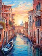 Romantic Venetian Canals Beach Art: Sand Meets Canal on the Enchanting Venetian Shore