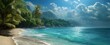 view beach palm trees blue ocean header bay sea spray rainforest digital young scenery deserted sand jamaica anno