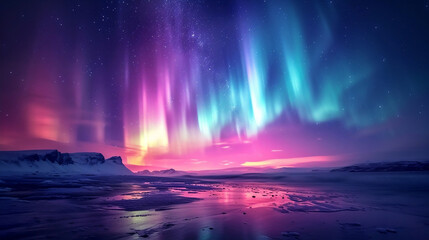 Wall Mural - rainbow at night
