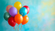 Vibrant aircraft of color, a string of party supplies transports the imagination with a bouquet of colorful balloons