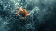a flower withering from smoke