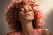 © vefimov - Woman with vibrant red hair wearing pink tank top. Versatile image suitable for various projects