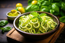 Vegan Vegetarian Zucchini Food Pasta Lunch Salad Spaghetti Green Fresh Vegetable Healthy Dinner