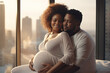 Expectant Joy: Loving Couple Embracing Pregnancy Glow