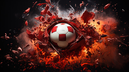 Sticker - soccer ball in fire