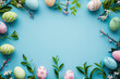 Easter Background Mockup with large empty space in the center