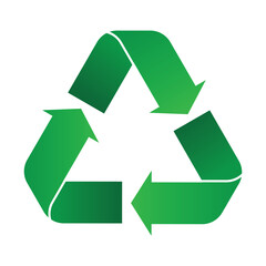 Poster - green recycle icon, recycling symbol arrows on transparent background.