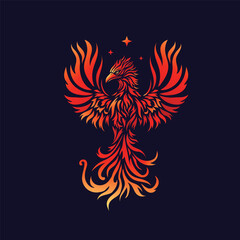 Wall Mural - phoenix fire bird illustration