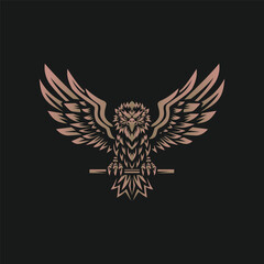 Wall Mural - eagle emblem with spread wings