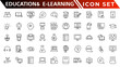 © Muhammad A. grapix - Education and E-Learning web icons in line style. School, university, textbook, learning. Vector illustration