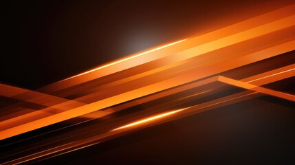 Poster - minimal orange lines abstract futuristic tech banner