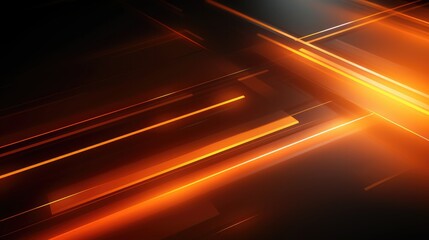 Poster - minimal orange lines abstract futuristic tech banner