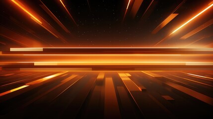 Poster - minimal orange lines abstract futuristic tech banner
