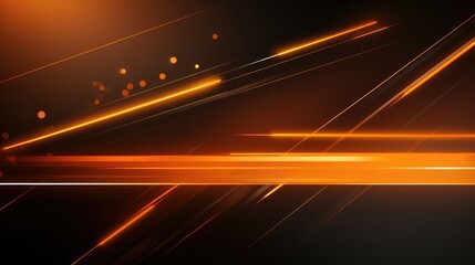 Poster - minimal orange lines abstract futuristic tech banner