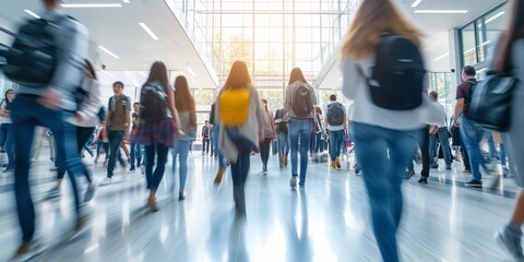 Poster - Students walking to class in a university