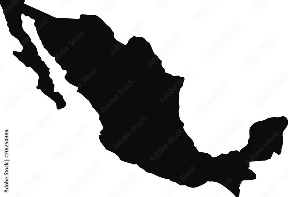 Mexico map. High detailed map of mexico on white background. Vector ...